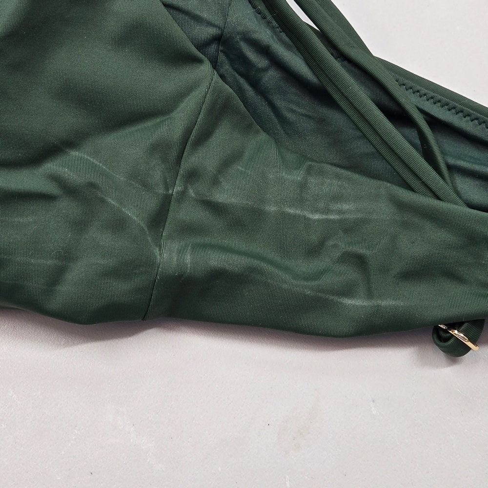 NWT QUINCE Italian Scoop Neck Bikini Top Women’s Medium Palm 6629 - Picture 10 of 12